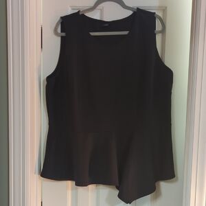 Worthington Black Sleeveless Peplum Tank